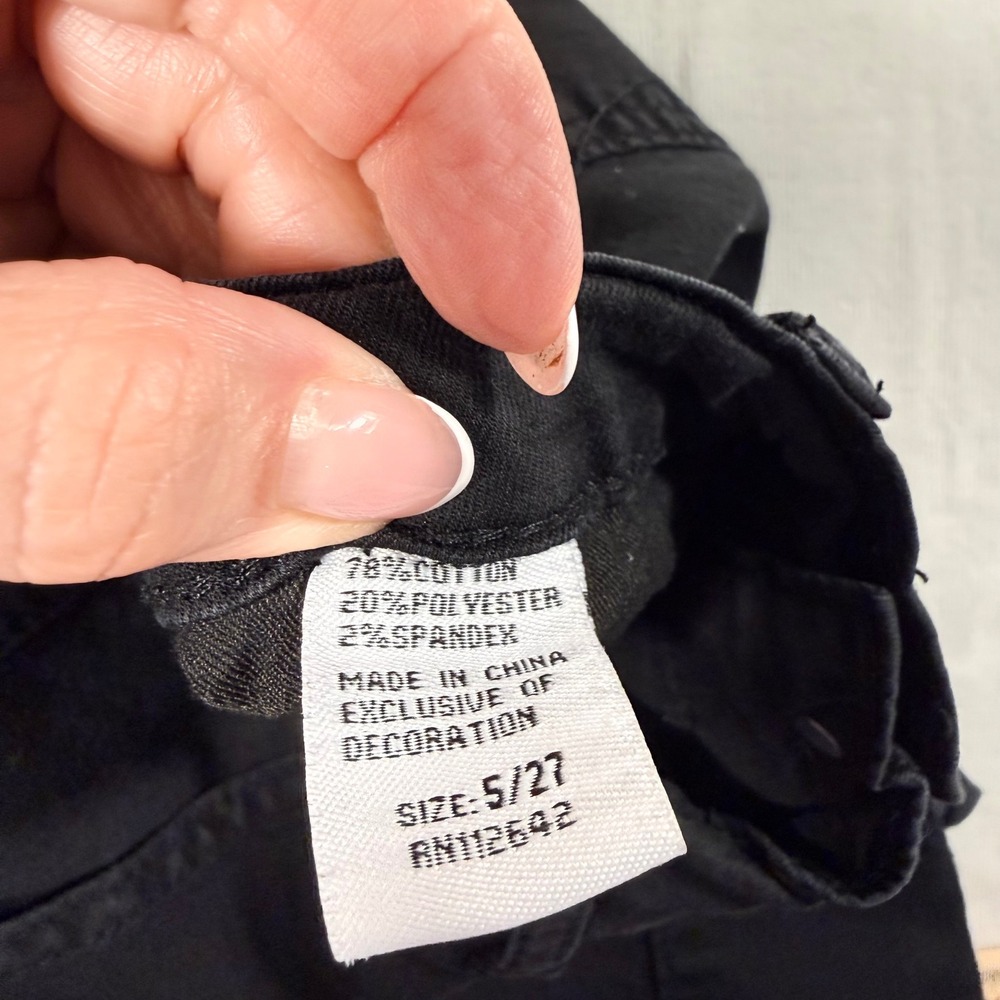 Telepatia Cargo Jogger Pants Size 5/27 Black Utility Goth Gorp dark Streetwear - Picture 3 of 15
